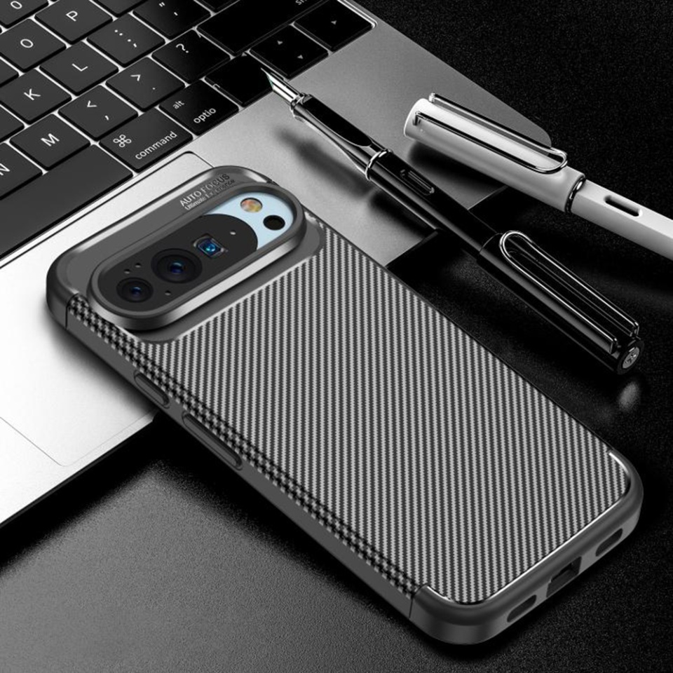 Husa pentru Google Pixel 10 / Pixel 10 Pro, SKYDDAR INNOVATION, CarbonFiber, Antisoc, set cu sticker, Negru - 1 | YEO