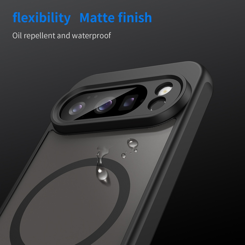 Husa pentru Google Pixel 10 Pro, SKYDDAR INNOVATION, HaloFrost MagSafe II, Antisoc, set cu sticker, Negru - 3 | YEO
