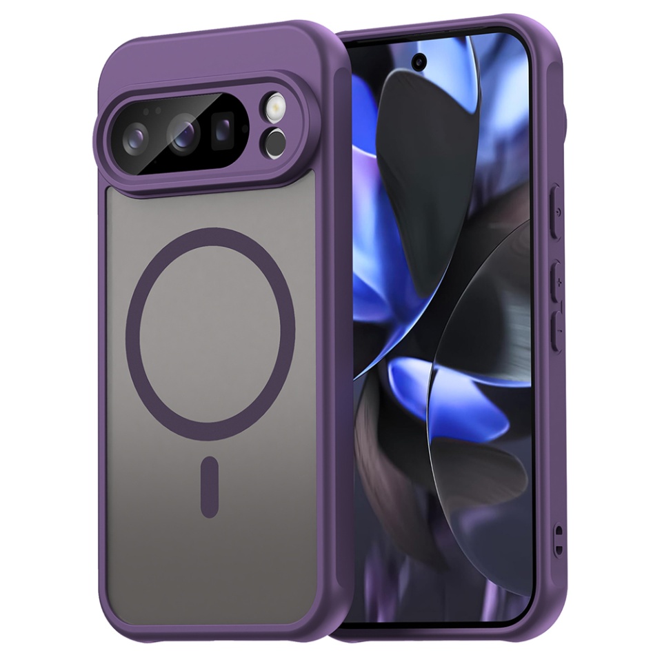 Husa pentru Google Pixel 10 Pro, SKYDDAR INNOVATION, HaloFrost MagSafe II, Antisoc, set cu sticker, Mov