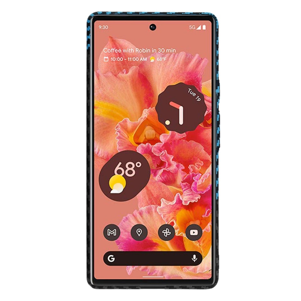 Husa pentru Google Pixel 6, SKYDDAR INNOVATION, textura carbon, Carbonite FiberShell, set cu sticker, [Culoare necunoscută], - 1 | YEO