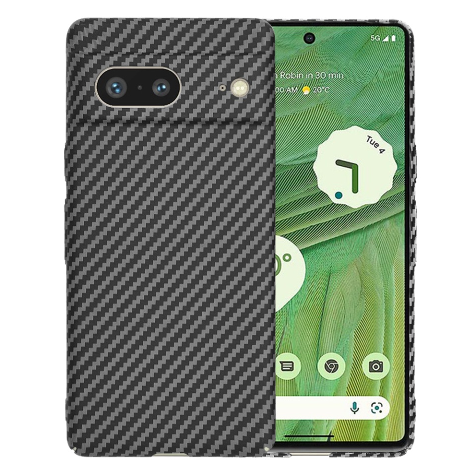 Husa pentru Google Pixel 7, Finisaj Premium cu Textura de Carbon, Design Elegant, SKDR CarbonFlex - Negru