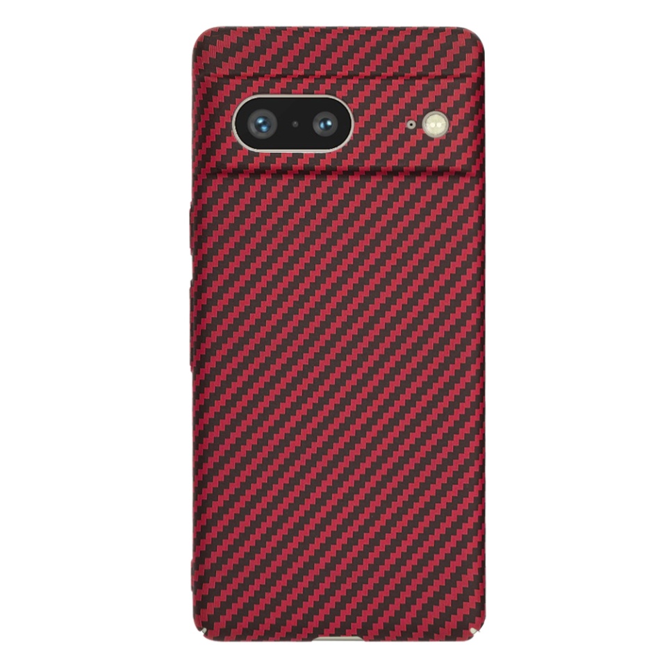 Husa pentru Google Pixel 7, Finisaj Premium cu Textura de Carbon, Design Elegant, SKDR CarbonFlex - Rosu - 2 | YEO