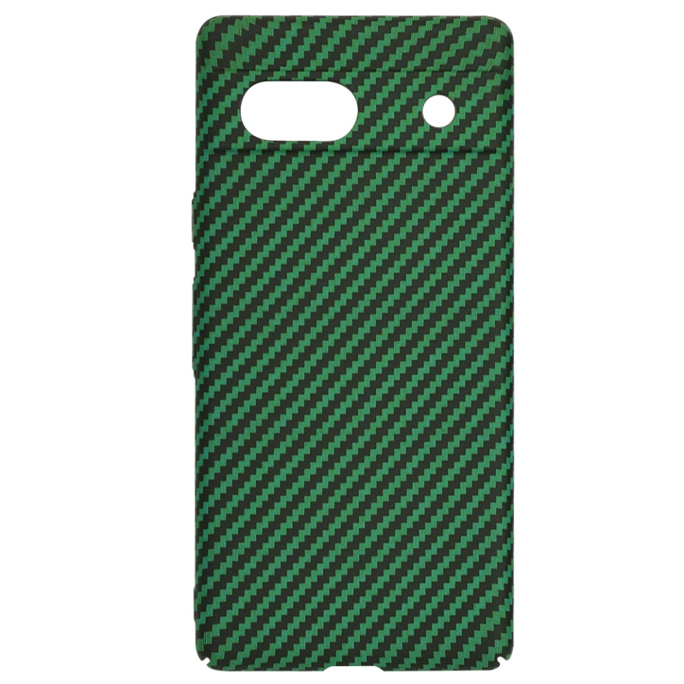 Husa pentru Google Pixel 7a, Finisaj Premium cu Textura de Carbon, Design Elegant, SKDR CarbonFlex - Verde - 3 | YEO