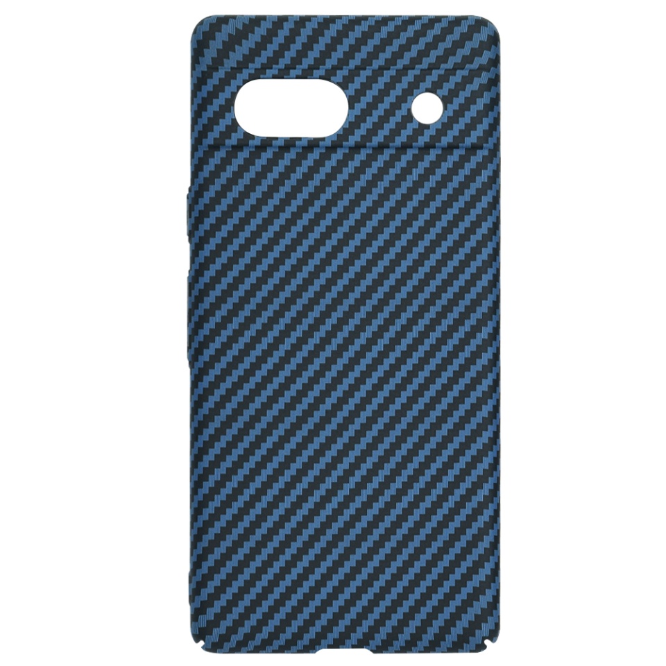 Husa pentru Google Pixel 7a, Finisaj Premium cu Textura de Carbon, Design Elegant, SKDR CarbonFlex - Cyan - 3 | YEO