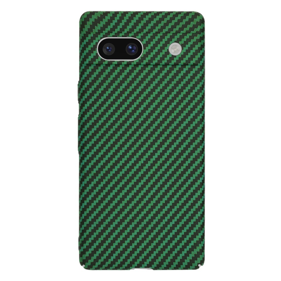 Husa pentru Google Pixel 7a, SKYDDAR INNOVATION, textura carbon, Carbonite FiberShell, set cu sticker, Verde, - 2 | YEO
