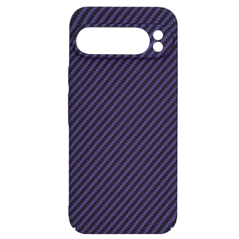 Husa pentru Google Pixel 9 Pro, SKYDDAR INNOVATION, textura carbon, Carbonite FiberShell, set cu sticker, Mov, - 3 | YEO