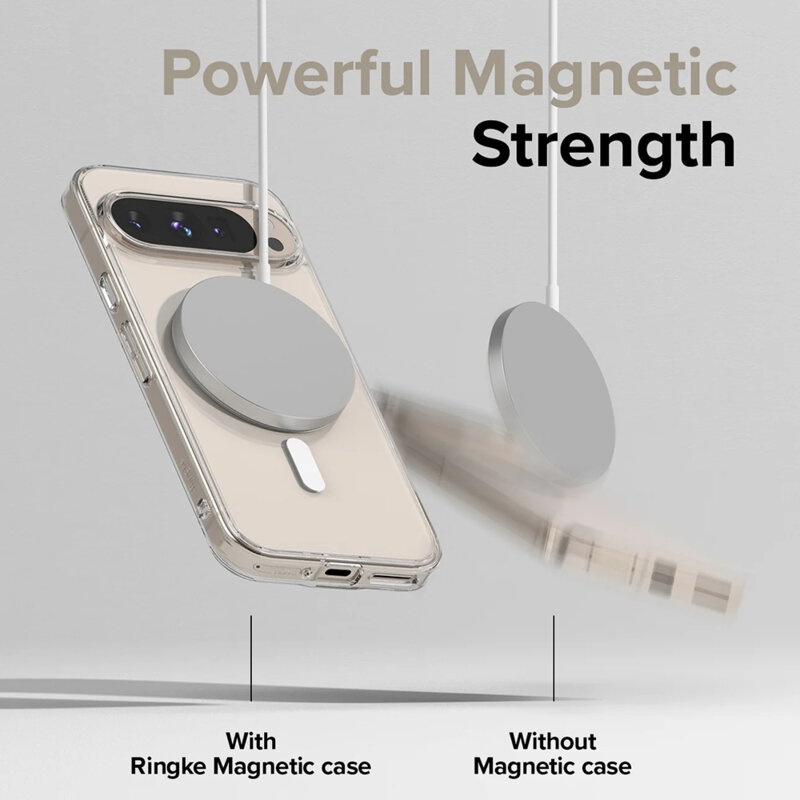 Husa pentru Google Pixel 9 Pro XL, SKYDDAR INNOVATION, Shockproof MagSafe, Transparenta, set cu sticker - 2 | YEO