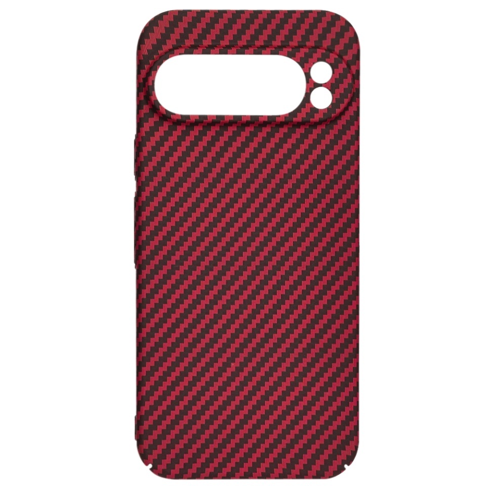 Husa pentru Google Pixel 9 Pro XL, SKYDDAR INNOVATION, textura carbon, Carbonite FiberShell, set cu sticker, Rosu, - 3 | YEO