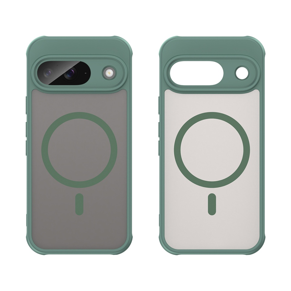 Husa pentru Google Pixel 9, SKYDDAR INNOVATION, HaloFrost MagSafe II, Antisoc, set cu sticker, Verde - 1 | YEO