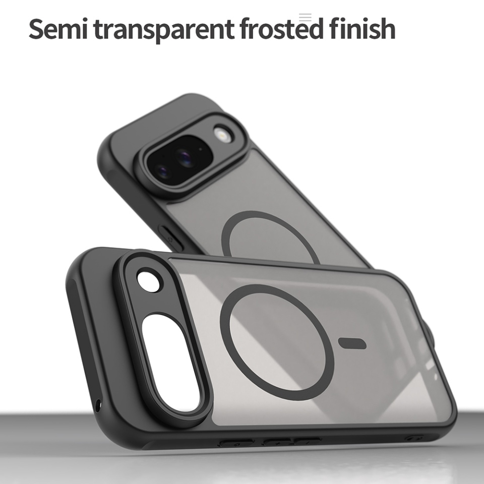 Husa pentru Google Pixel 9, SKYDDAR INNOVATION, HaloFrost MagSafe II, Antisoc, set cu sticker, Negru - 3 | YEO