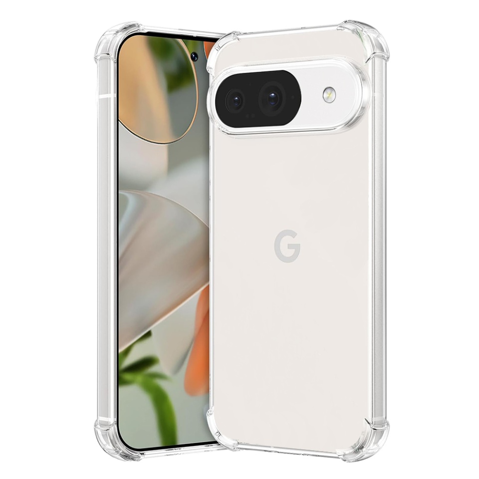 Husa pentru Google Pixel 9 , SKYDDAR INNOVATION, Shockproof Clear din Silicon Slim, Transparenta, set cu sticker