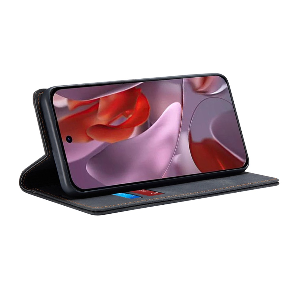 Husa pentru Google Pixel 9a, SKYDDAR INNOVATION, Soft Wallet, tip Carte din piele Eco Premium, cu Portofel Interior, Negru, set cu sticker - 1 | YEO
