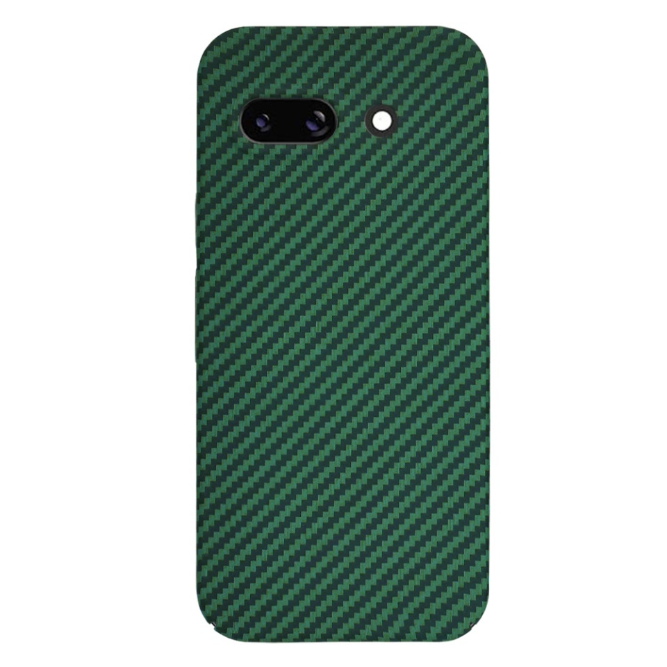 Husa pentru Google Pixel 9a, SKYDDAR INNOVATION, textura carbon, Carbonite FiberShell, set cu sticker, Verde, - 2 | YEO