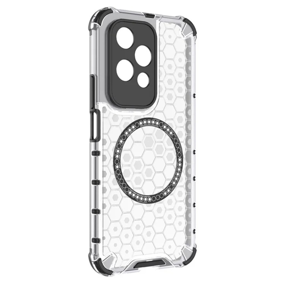 Husa pentru Honor 200 Lite, SKYDDAR INNOVATION, HoneyComb Shield MagSafe, Alb, set cu sticker - 2 | YEO