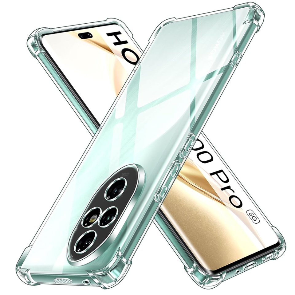 Husa pentru Honor 200 Pro , SKYDDAR INNOVATION, Shockproof Clear din Silicon Slim, Transparenta, set cu sticker