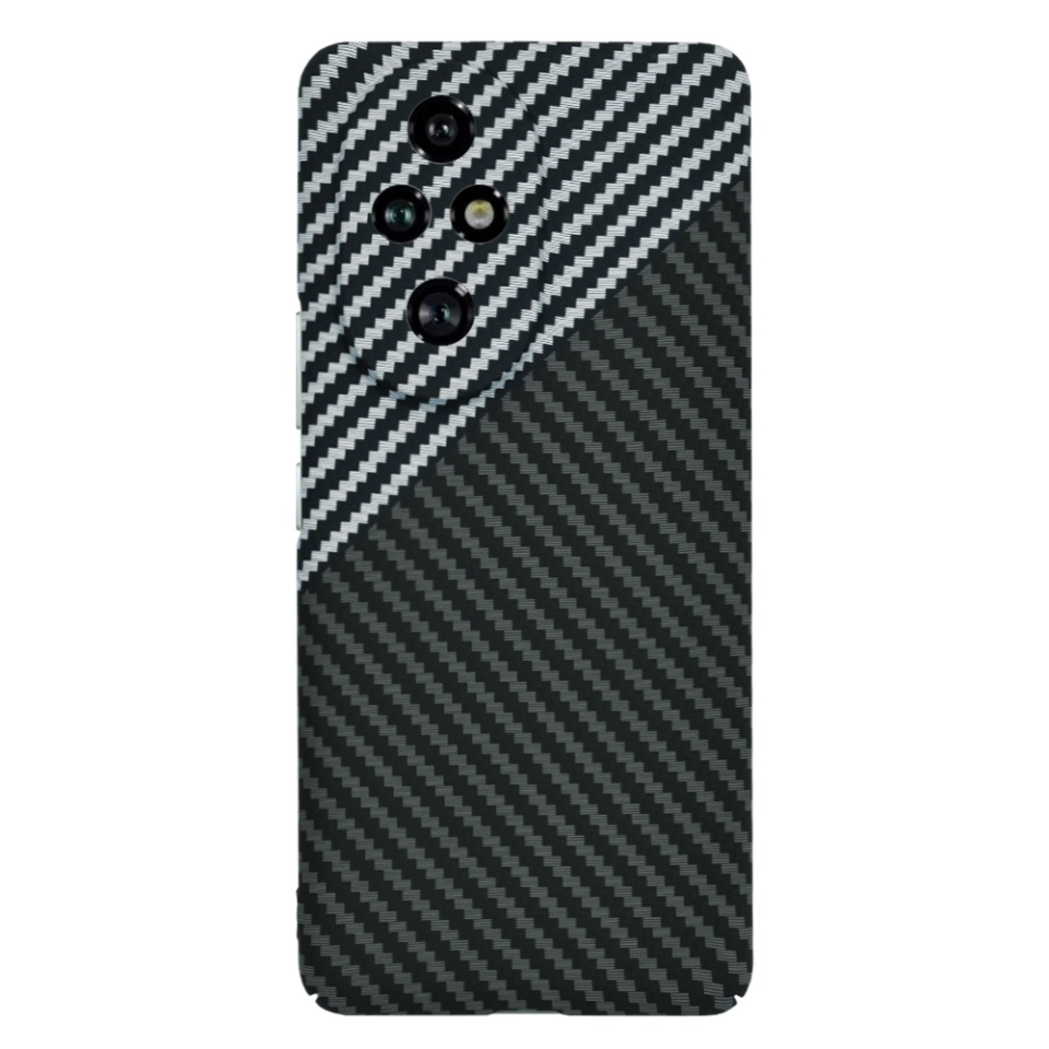 Husa pentru Honor 200 Pro, SKYDDAR INNOVATION, textura carbon, Carbonite FiberShell, set cu sticker, Gri, - 1 | YEO