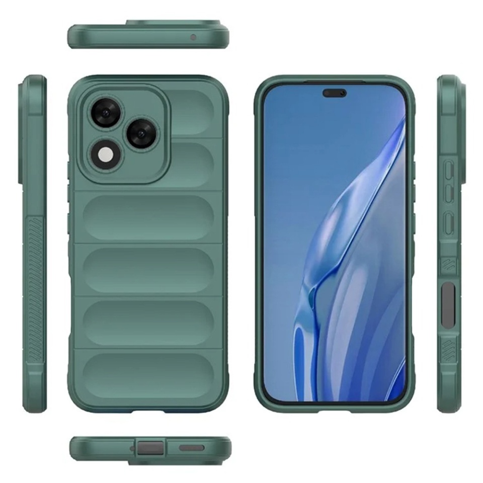 Husa pentru Honor 400 Lite, SKYDDAR INNOVATION, Magic Shield, din Silicon Mat, set cu sticker, Verde - 1 | YEO