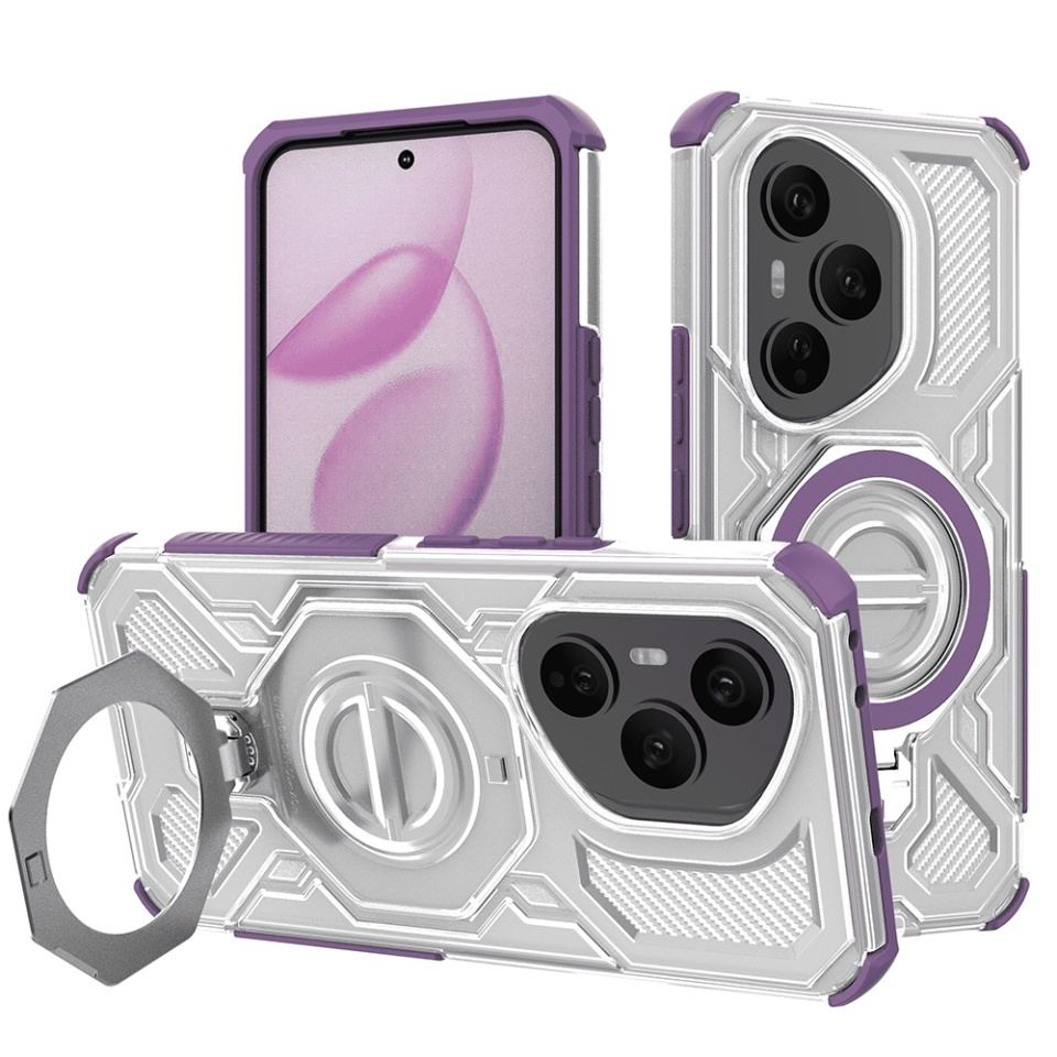 Husa pentru Honor 400 Pro, Antisoc, SKYDDAR INOVATION, Carbon Shield PRO, Magsafe, set cu sticker, Mov