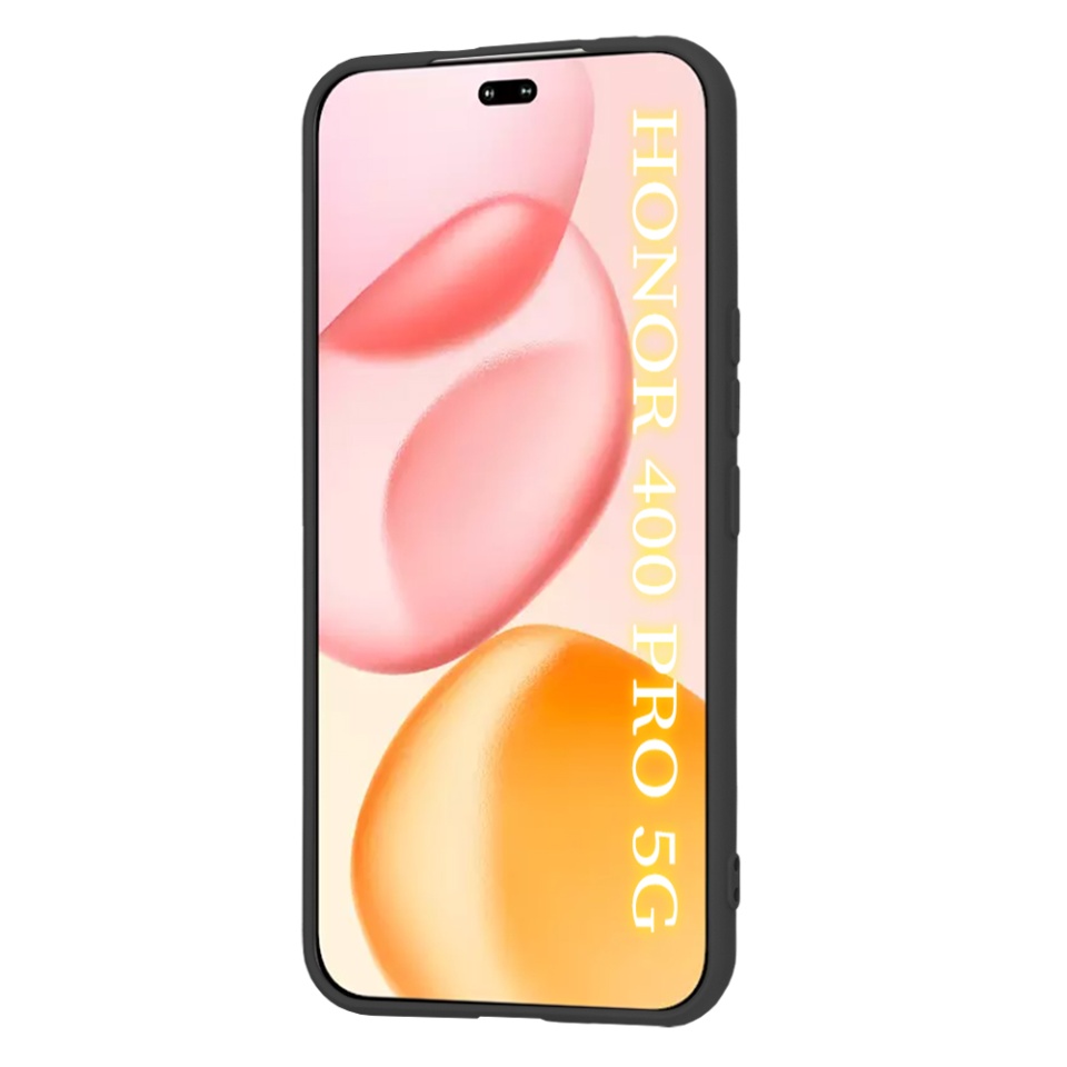 Husa pentru Honor 400 Pro, SKYDDAR INNOVATION, din Silicon Catifelat, SoftElegance, set cu sticker, Negru - 1 | YEO
