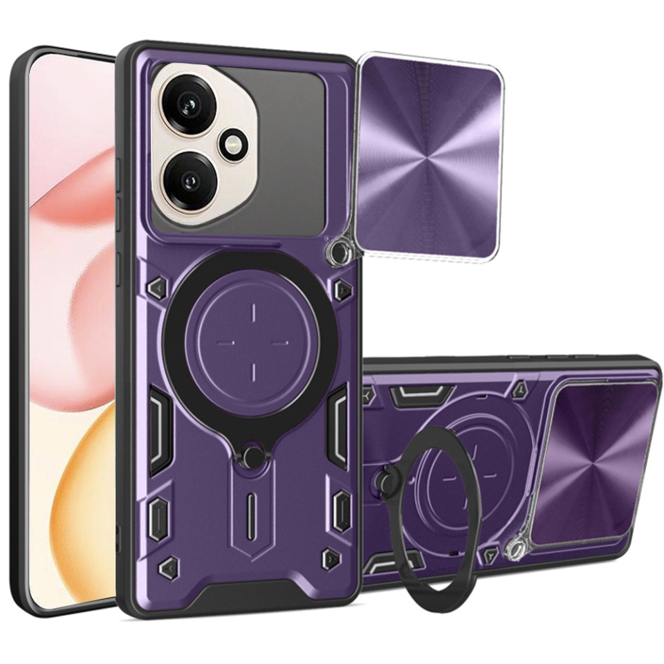 Husa pentru Honor 400, SKYDDAR INNOVATION, CamGuard Pro, Inel Magnetic, Protectie Camera, set cu sticker, Mov