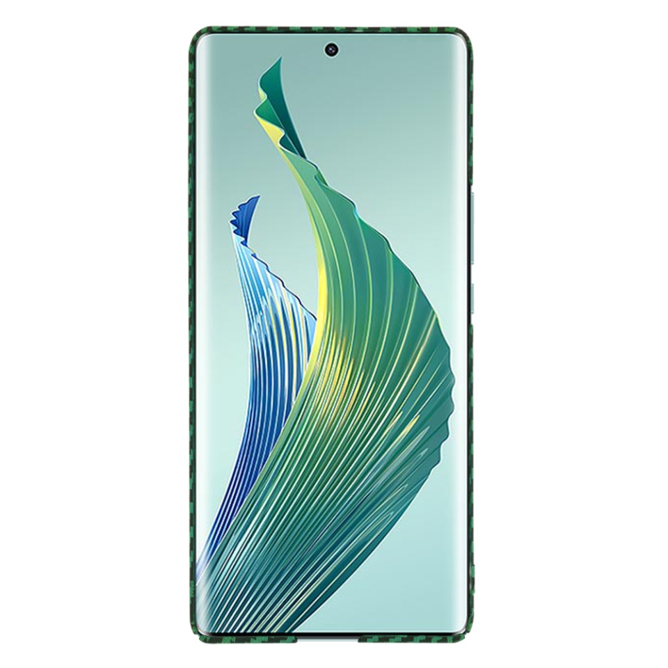 Husa pentru Honor Magic5 Lite, Finisaj Premium cu Textura de Carbon, Design Elegant, SKDR CarbonFlex - Verde - 2 | YEO