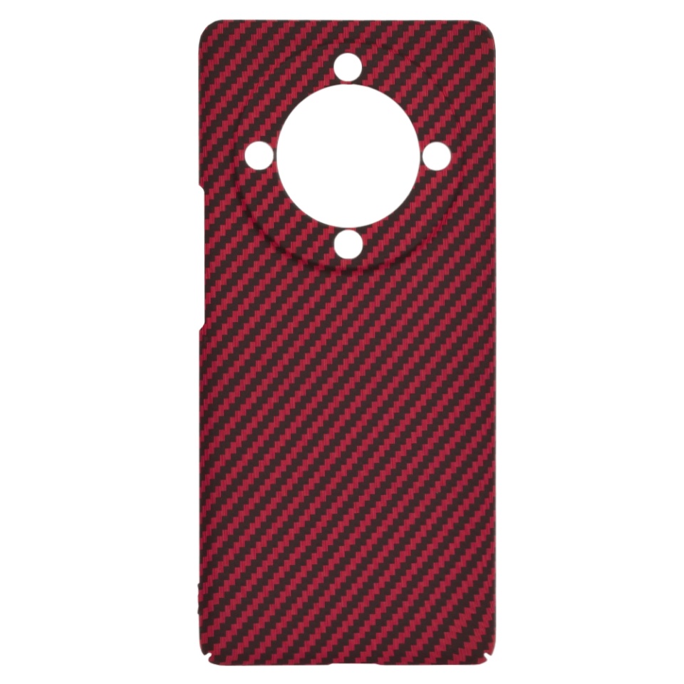 Husa pentru Honor Magic5 Lite, Finisaj Premium cu Textura de Carbon, Design Elegant, SKDR CarbonFlex - Rosu - 3 | YEO