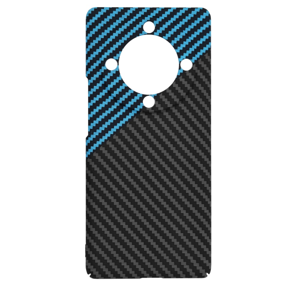 Husa pentru Honor Magic5 Lite, Finisaj Premium cu Textura de Carbon, Design Elegant, SKDR CarbonFlex - Bleu - 3 | YEO