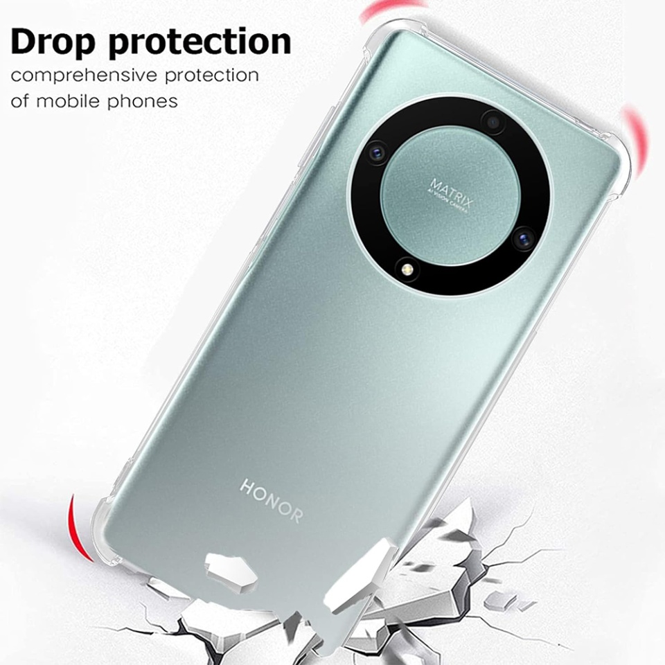 Husa pentru Honor Magic5 Lite , SKYDDAR INNOVATION, Shockproof Clear din Silicon Slim, Transparenta, set cu sticker - 3 | YEO