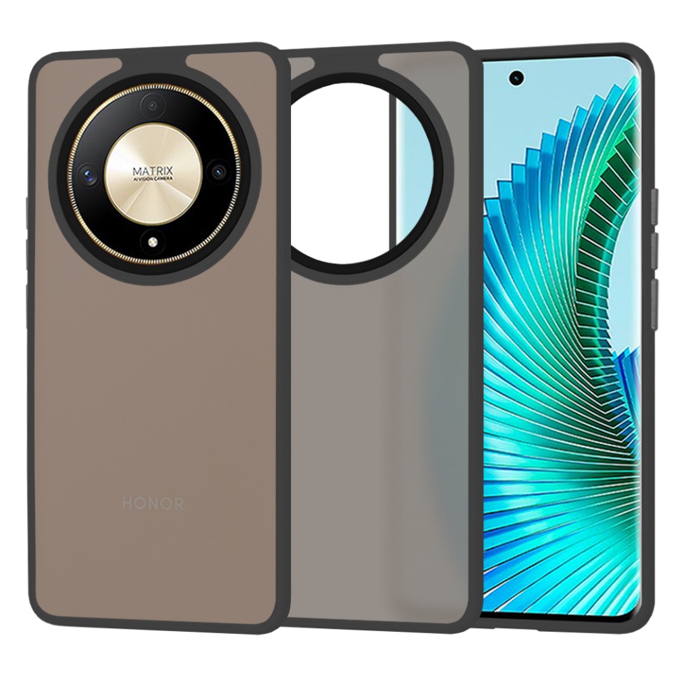 Husa pentru Honor Magic6 Lite, ce Absoarbe Cele mai Aspre Socuri, Skyddar Frosted - Negru