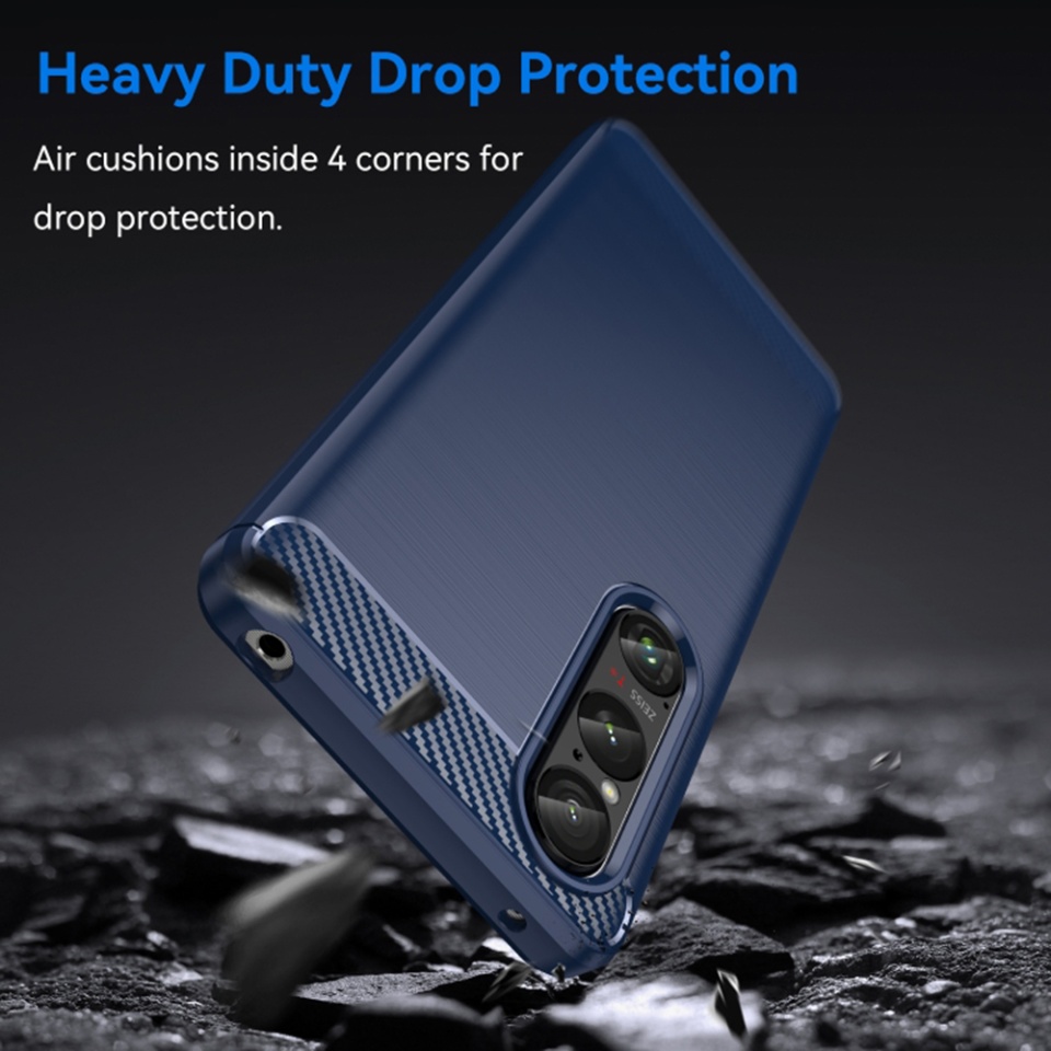Husa pentru Honor Magic6 Lite, SKYDDAR INNOVATION, Carbon Silicone, din Silicon Slim, cu textura Fibra Carbon, set cu sticker, Albastru - 1 | YEO
