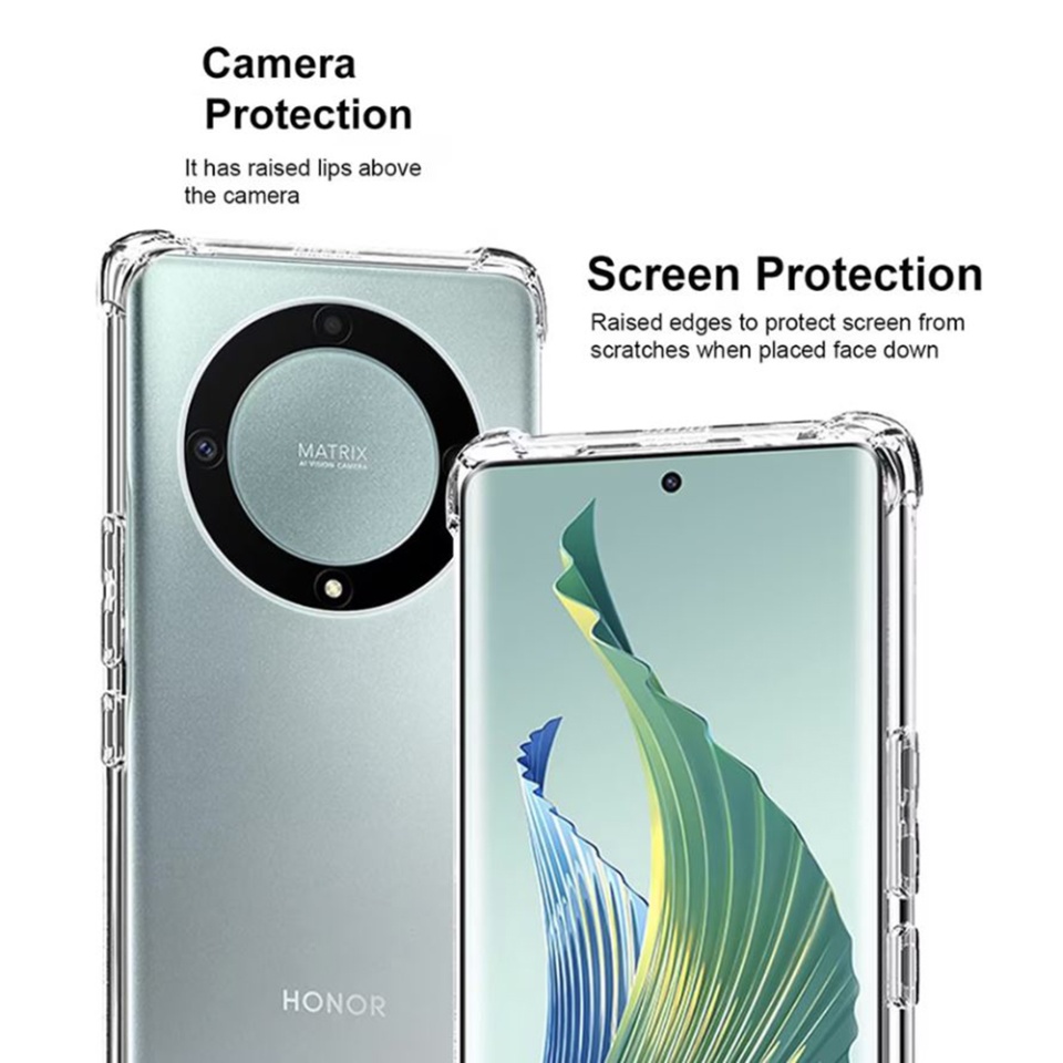 Husa pentru Honor Magic6 Lite , SKYDDAR INNOVATION, Shockproof Clear din Silicon Slim, Transparenta, set cu sticker - 3 | YEO