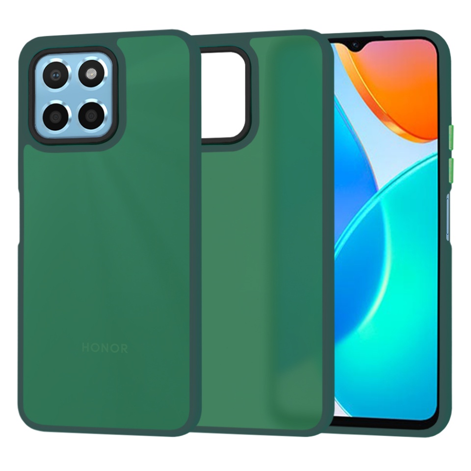 Husa pentru Honor X6 / X8 5G / 70 Lite, ce Absoarbe Cele mai Aspre Socuri, Skyddar Frosted - Verde inchis