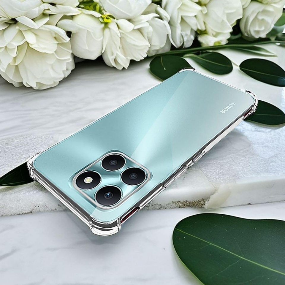 Husa pentru Honor X6a , SKYDDAR INNOVATION, Shockproof Clear din Silicon Slim, Transparenta, set cu sticker - 2 | YEO