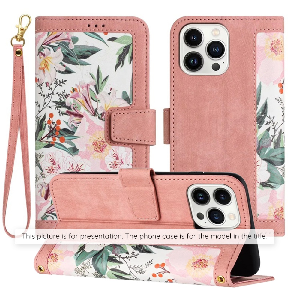 Husa pentru Honor X7b / 90 Smart / X7b 5G din Piele Ecologică cu Design Floral, Protecție 360°, Stand Integrat, Buzunare pentru Carduri, SKDR Floral Wallet - Roz - 1 | YEO