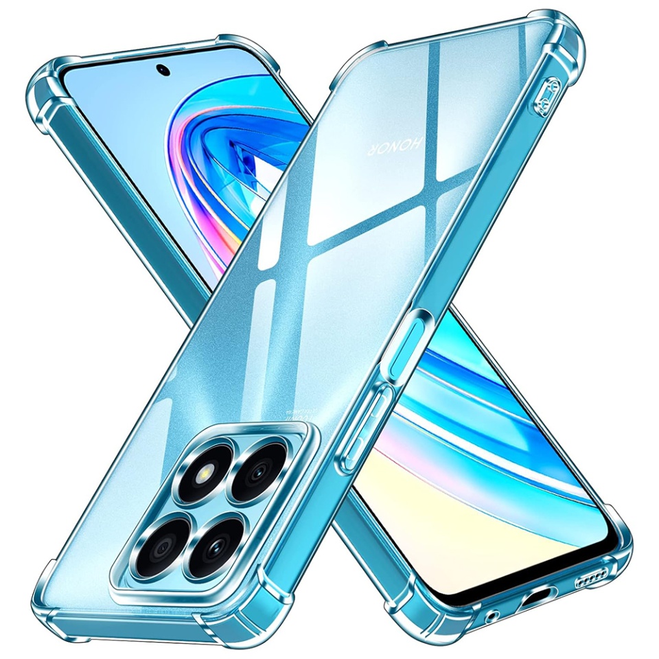 Husa pentru Honor X8a , SKYDDAR INNOVATION, Shockproof Clear din Silicon Slim, Transparenta, set cu sticker