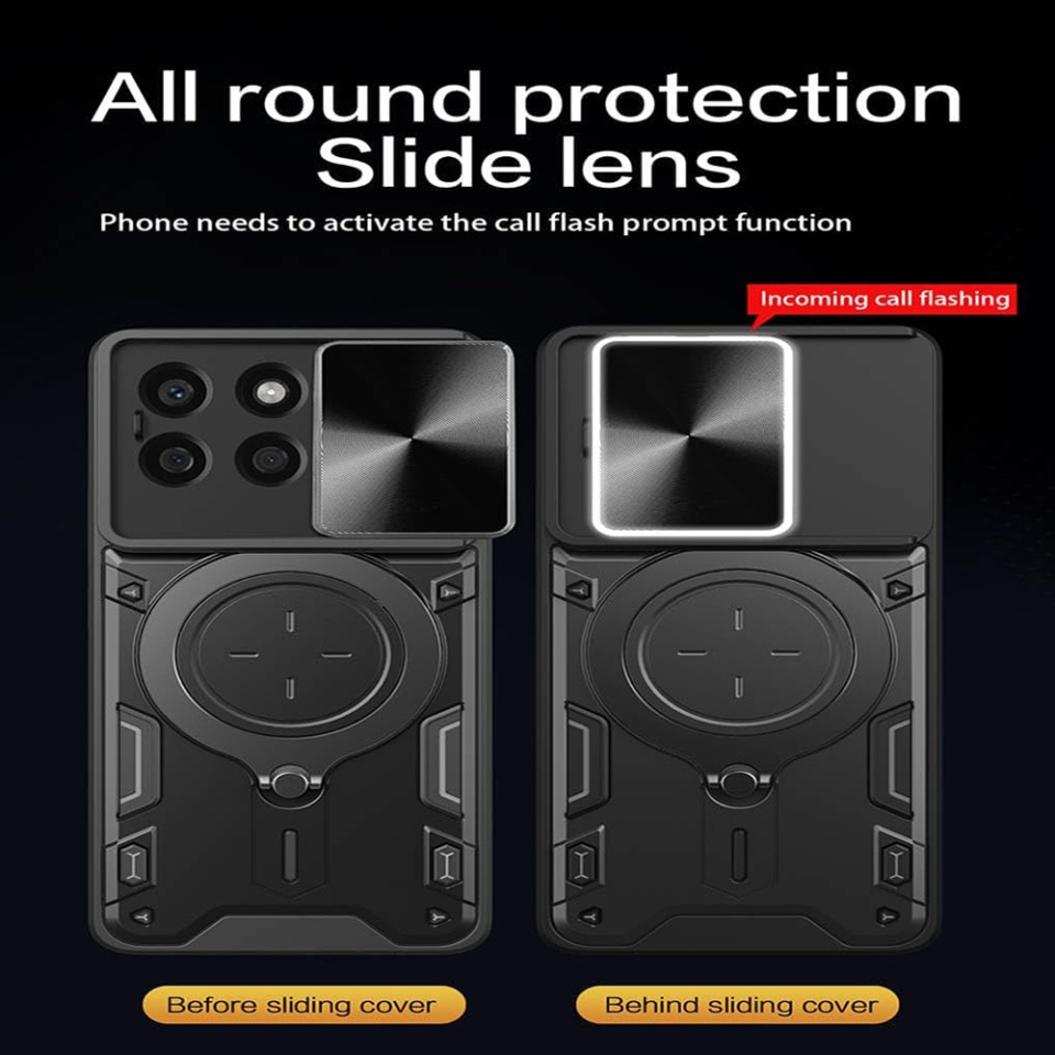 Husa pentru Honor X8b, cu inel magnetic si suport ajustabil, protecție completa camera, SKDR SafeCover - Negru - 2 | YEO