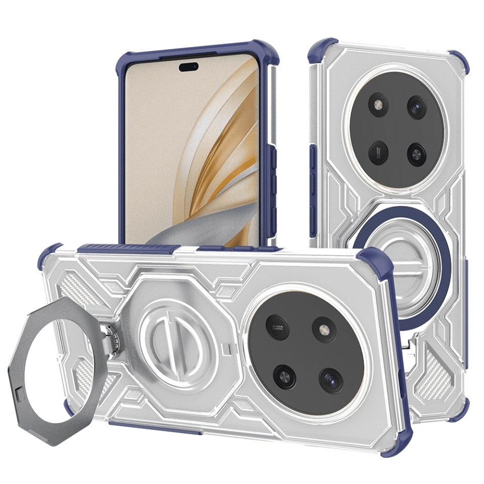 Husa pentru Honor X9c / Magic7 Lite, Antisoc, SKYDDAR INOVATION, Carbon Shield PRO, Magsafe, set cu sticker, Albastru