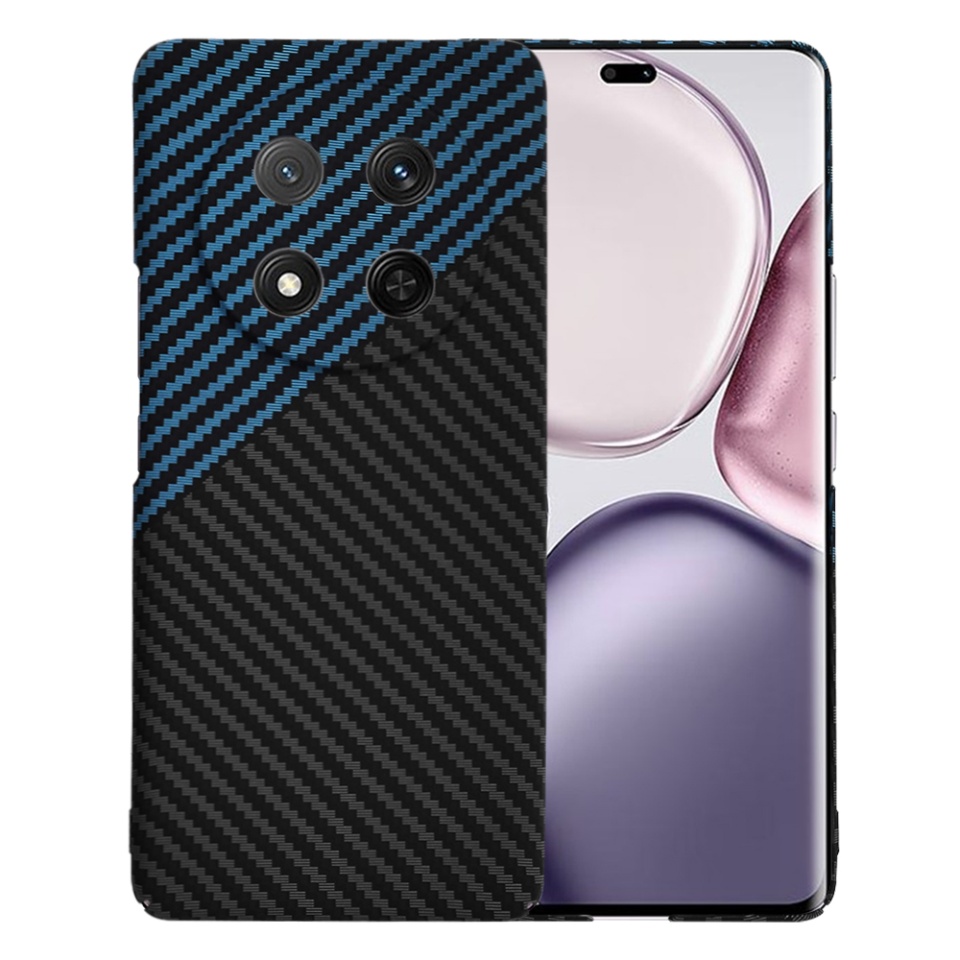 Husa pentru Honor X9c / Magic7 Lite, SKYDDAR INNOVATION, textura carbon, Carbonite FiberShell, Bleu, set cu sticker