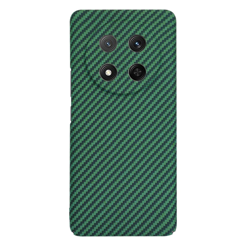 Husa pentru Honor X9c / Magic7 Lite, SKYDDAR INNOVATION, textura carbon, Carbonite FiberShell, Verde, set cu sticker - 2 | YEO