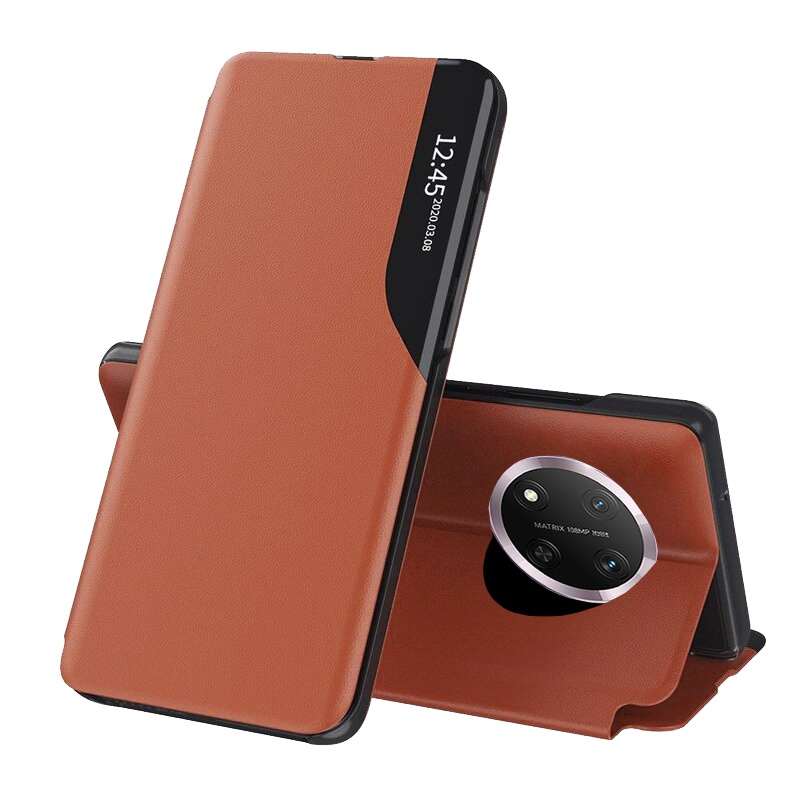 Husa pentru Honor X9c / Magic7 Lite tip carte, Eco View Leather - Portocaliu