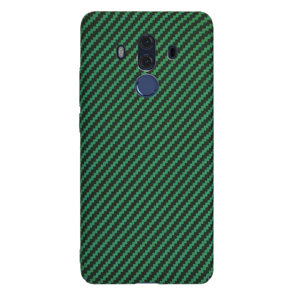 Husa pentru Huawei Mate 10 Pro, Finisaj Premium cu Textura de Carbon, Design Elegant, SKDR CarbonFlex - Verde - 2 | YEO