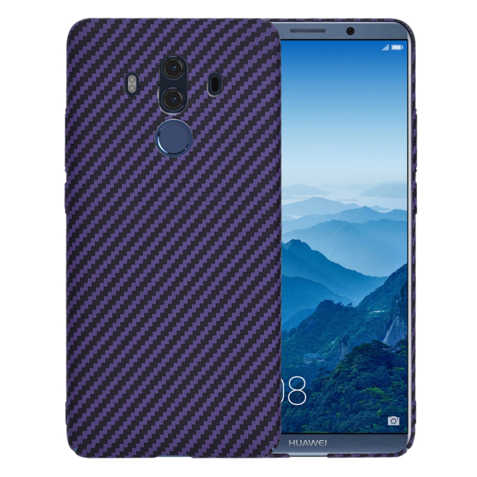 Husa pentru Huawei Mate 10 Pro, Finisaj Premium cu Textura de Carbon, Design Elegant, SKDR CarbonFlex - Mov