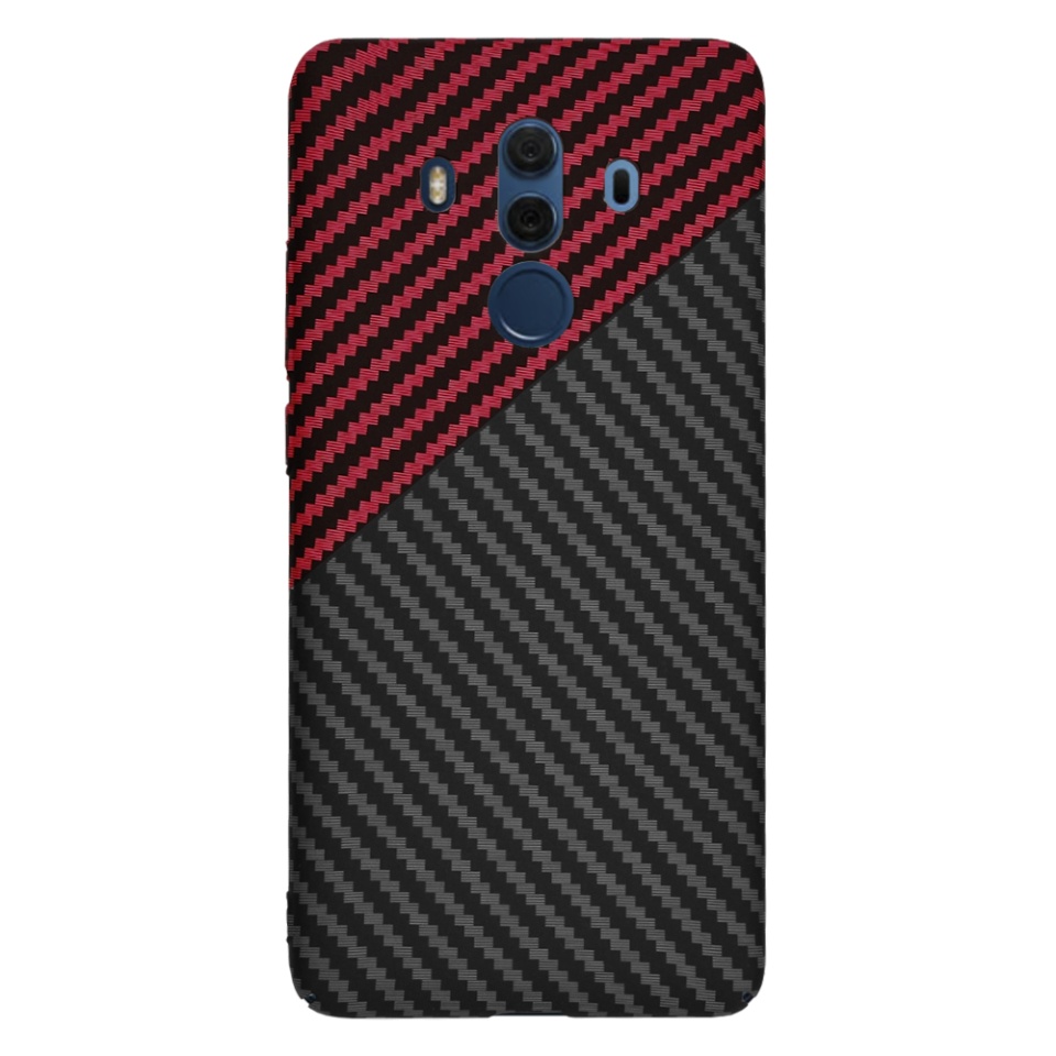 Husa pentru Huawei Mate 10 Pro, Finisaj Premium cu Textura de Carbon, Design Elegant, SKDR CarbonFlex - Rosu inchis - 2 | YEO