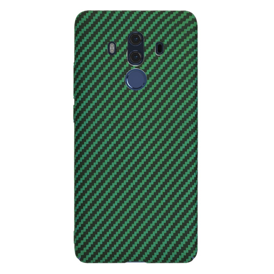 Husa pentru Huawei Mate 10 Pro, SKYDDAR INNOVATION, textura carbon, Carbonite FiberShell, set cu sticker, Verde, - 2 | YEO