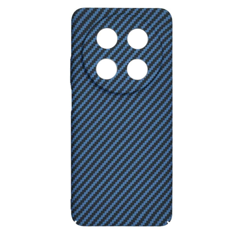 Husa pentru Huawei nova 12i / nova 13i, SKYDDAR INNOVATION, textura carbon, Carbonite FiberShell, set cu sticker, Cyan, - 3 | YEO