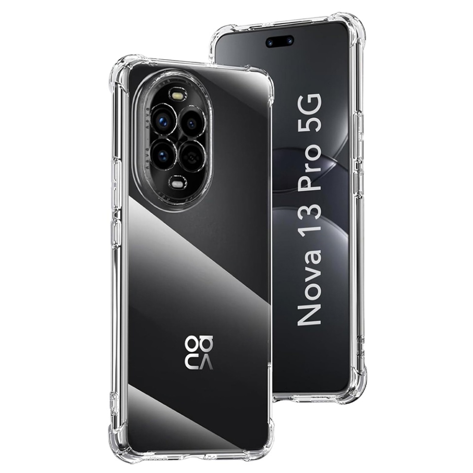 Husa pentru Huawei nova 13 Pro , SKYDDAR INNOVATION, Shockproof Clear din Silicon Slim, Transparenta, set cu sticker