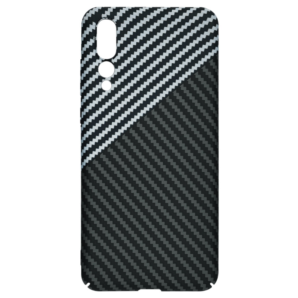 Husa pentru Huawei P20 Pro, SKYDDAR INNOVATION, textura carbon, Carbonite FiberShell, set cu sticker, Gri, - 3 | YEO