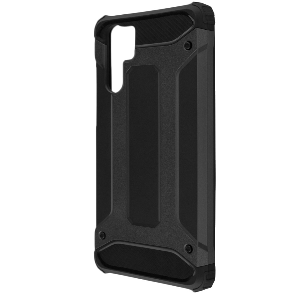 Husa pentru Huawei P30 Pro / P30 Pro New Edition, SKYDDAR INNOVATION, Hybrid Armor, din Plastic Dur, Margini Cauciucate, Antisoc, set cu sticker, Negru - 2 | YEO