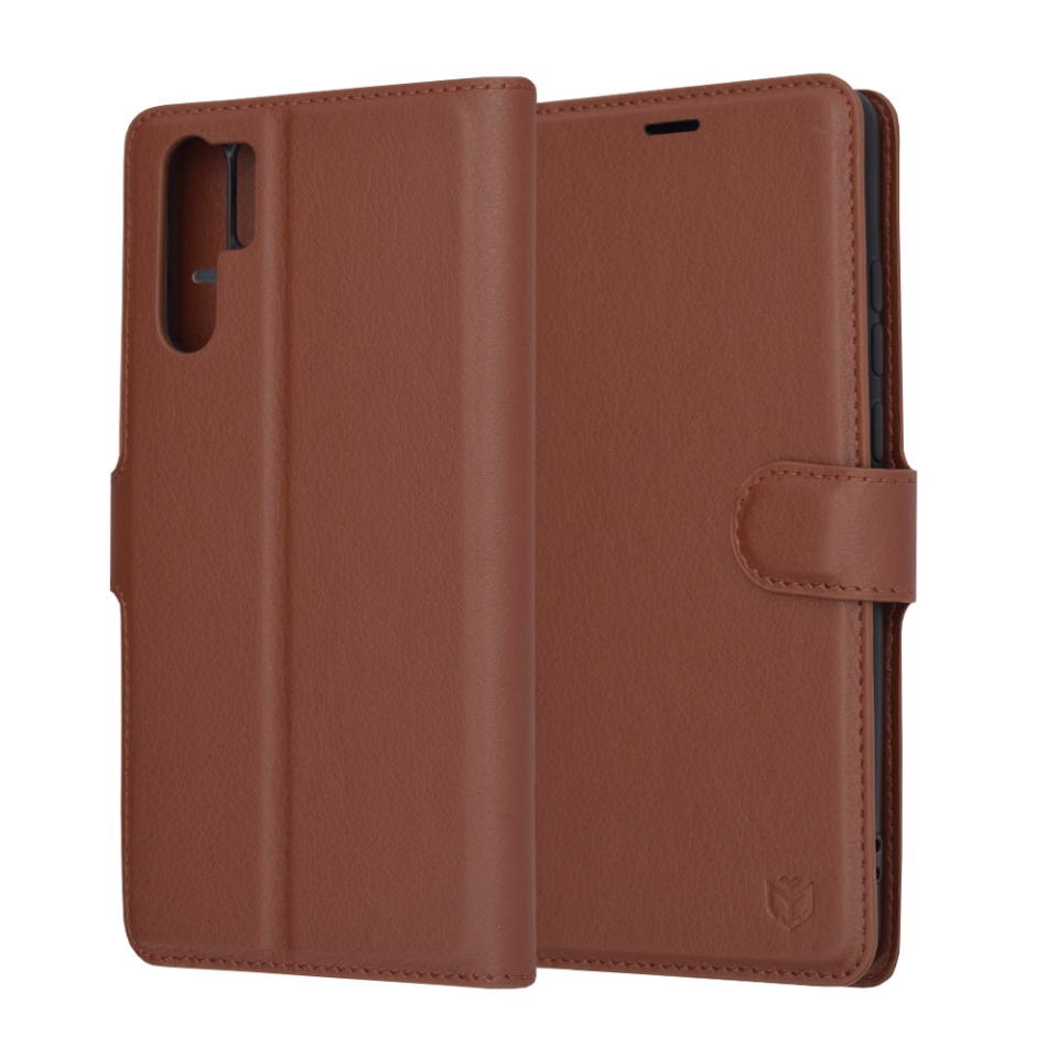 Husa pentru Huawei P30 Pro / P30 Pro New Edition tip Carte, cu Portofel Interior, Finisaje Premium, SKYDDAR Leather Wallet - Maro