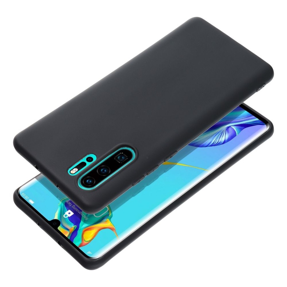 Husa pentru Huawei P30 Pro, SKYDDAR INNOVATION, MATT, Silicon Catifelat, Protectie Premium, Negru, set cu sticker - 1 | YEO
